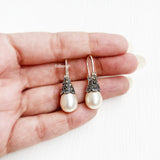 Pearl Silver Drop Earring