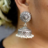 Pearl Silver Jhumka