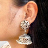 Pearl Silver Jhumka