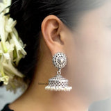 Pearl Silver Jhumka