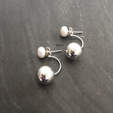 Pearl Silver Stud Ball Earring