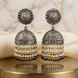 925 black onyx pearl silver jhumka India