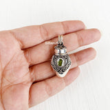 Perfume Bottle Peridot Silver Pendant