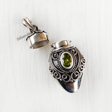 Perfume Bottle Peridot Silver Pendant