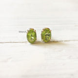 Peridot Facetted Silver Stud