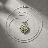 925 silver peridot heart pendant natural green gemstone jewellery