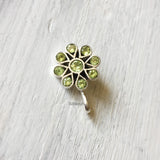 Peridot Phool Silver Nose Clip