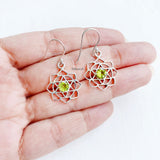 Peridot Sahasrara Chakra Silver Earring