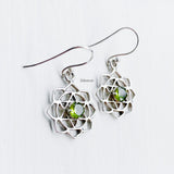 Peridot Sahasrara Chakra Silver Earring