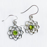 Peridot Sahasrara Chakra Silver Earring