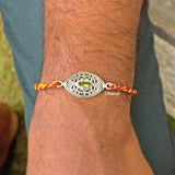 Peridot Purre Silver Rakhi