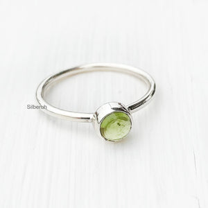 Peridot Stacking Silver Ring