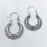 Phool Jali Silver Bali Hoop Earring