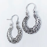 Phool Jali Silver Bali Hoop Earring