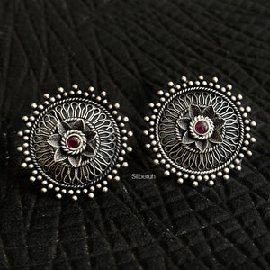 Phool Silver Jali Stud Earring