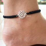 Sterling silver Phool Nazarbattu anklet – evil eye protection jewelry