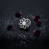 phool nose pin 925 silver dual finish