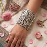 phooldaan tribal jali silver cuff kada India