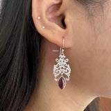 Elegant Garnet Silver Earrings – January Birthstone Jewelry