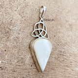 Mother of Pearl Triquetra Silver Pendant