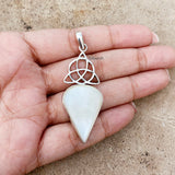 Mother of Pearl Triquetra Silver Pendant