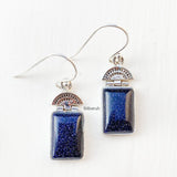 Blue Sunstone Watermelon Silver Earring