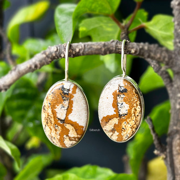Picture Jasper Silver Earring
