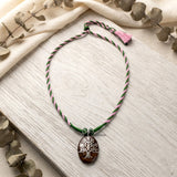 925 Silver Pietersite Tree of Life Threaded Necklace on model