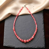 Pink Agate Silver Necklace