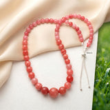 Pink Agate Silver Necklace