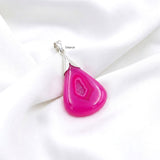 Handcrafted 925 sterling silver Pink Druzy drop pendant