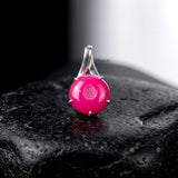Handcrafted 925 sterling silver Pink Druzy round pendant