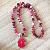 Pink Druzy 925 Sterling Silver Necklace