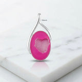 Handcrafted Pink Druzy twist pendant in genuine sterling silver