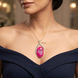 Contemporary Pink Druzy sterling silver pendant without chain