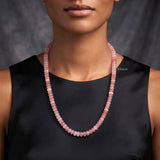 Pink Onyx Fish Toggle Silver Necklace