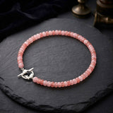Pink Onyx Fish Toggle Silver Necklace