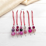 925 Sterling Silver Pink Onyx Beaded Lumba Rakhi for Bhabhi