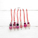 Pink Onyx Beaded Silver Lumba Rakhi for Raksha Bandhan
