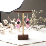 Pink Onyx & Ruby Zoisite Silver Earring