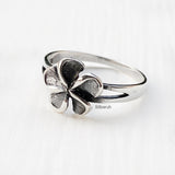 Plumeria Flower Silver Ring