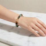Natural gemstone stretch bracelet for abundance confidence and opportunity