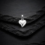 Handcrafted 925 sterling silver puffed heart pendant by Silberuh