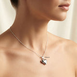 Elegant puffed heart pendant in genuine 925 sterling silver