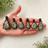 Genuine Raw Pyrite Crystal Pendant Necklace