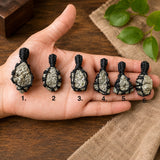 Handcrafted Raw Pyrite Pendant – Choose Your Shape