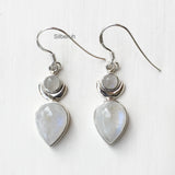 Rainbow Moonstone Chand Silver Earring