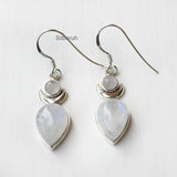 Rainbow Moonstone Chand Silver Earring