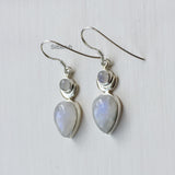 Rainbow Moonstone Chand Silver Earring