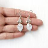 Rainbow Moonstone Chand Silver Earring